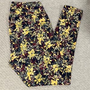 LuLaRoe TC Leggings - EUC - colorful floral pattern